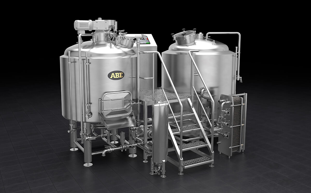 ABE 2 Vessel Craft Beer Brewhouse - Left Side View