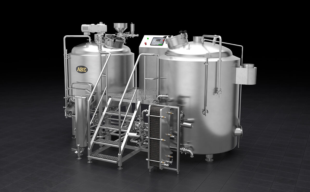 ABE 2 Vessel Craft Beer Brewhouse - Right Side View